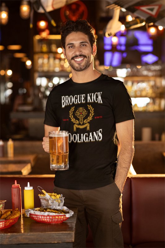 Load image into Gallery viewer, Sheamus Brogue Kick Hooligans White Noise T-shirt by EWS | Extreme Wrestling Shirts