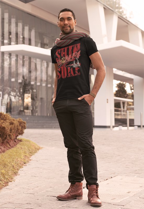 Load image into Gallery viewer, Shinsuke Nakamura Kick Black T-shirt by EWS | Extreme Wrestling Shirts