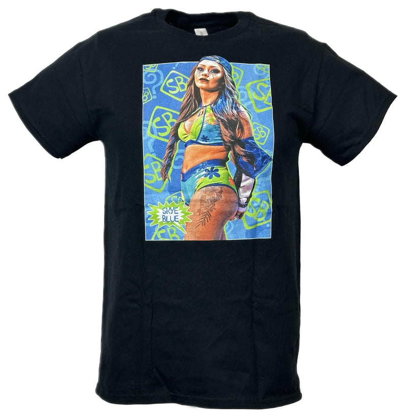 Load image into Gallery viewer, Skye Blue Poster Print Black T-shirt by EWS | Extreme Wrestling Shirts