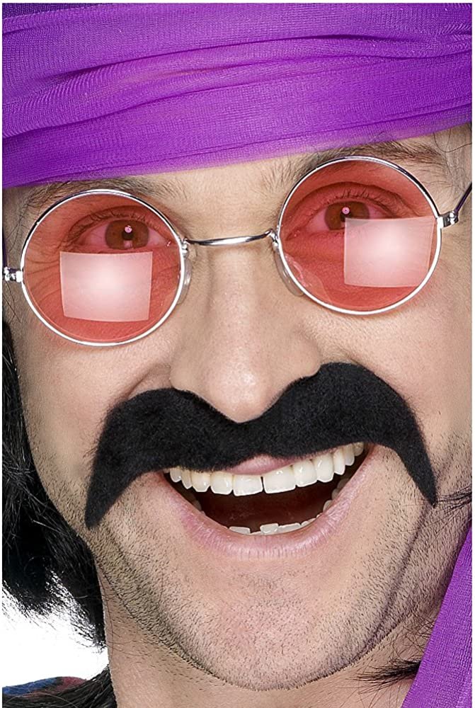 Load image into Gallery viewer, Smiffy's Men's 1970's Moustache 70's Tash 70's Tash Hippy Moustache Black One Size Toy by Smiffys | Extreme Wrestling Shirts