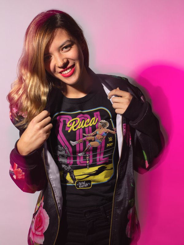 Load image into Gallery viewer, Sol Ruca Kick Black T-shirt by EWS | Extreme Wrestling Shirts