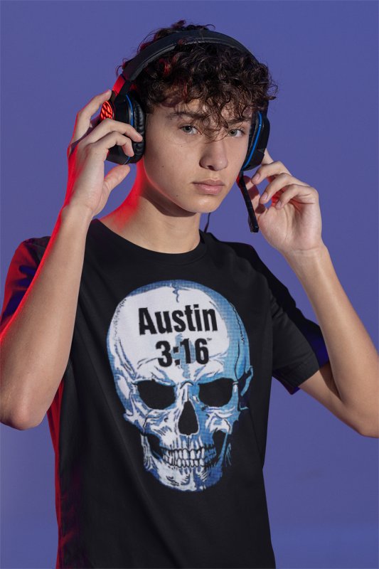 Load image into Gallery viewer, Stone Cold Steve Austin 316 Faded Skull T-shirt by EWS | Extreme Wrestling Shirts