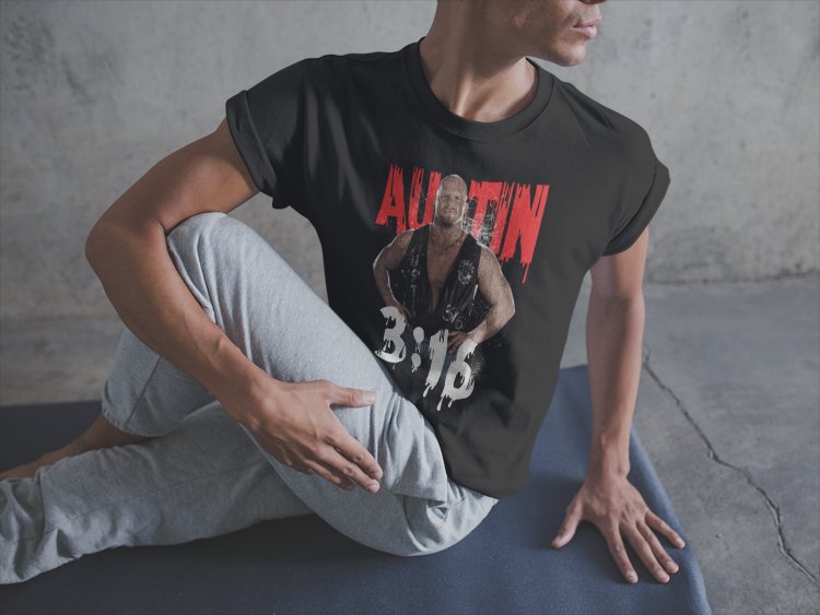 Load image into Gallery viewer, Stone Cold Steve Austin 3:16 Pose Mens Black T-shirt by WWE | Extreme Wrestling Shirts