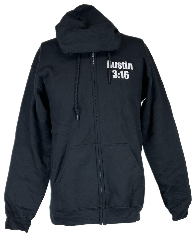 Load image into Gallery viewer, Stone Cold Steve Austin 3:16 Smoking Skull Black Zipper Hoody Sweatshirt by WWE | Extreme Wrestling Shirts