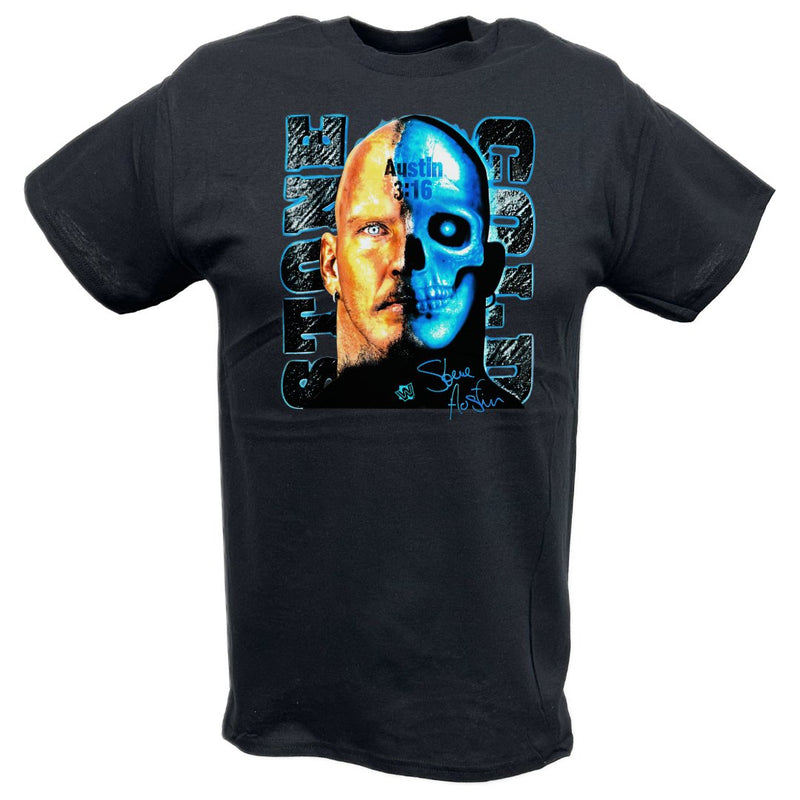Load image into Gallery viewer, Stone Cold Steve Austin Half Skull Cyborg T-shirt by EWS | Extreme Wrestling Shirts