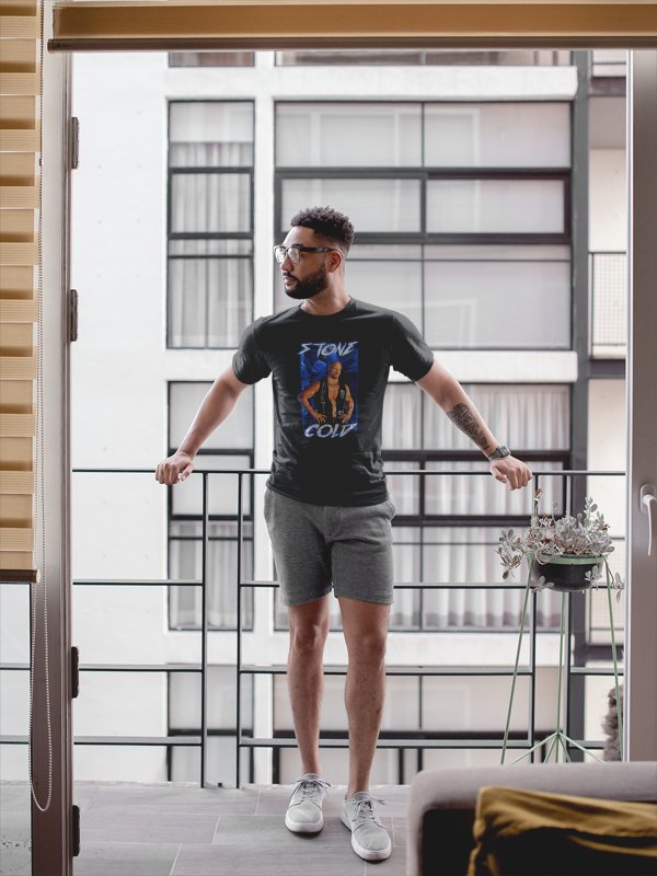 Load image into Gallery viewer, Stone Cold Steve Austin Mens Blue Black T-shirt by WWE | Extreme Wrestling Shirts