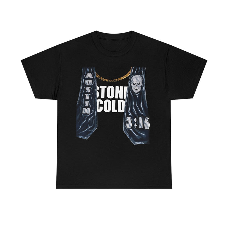 Load image into Gallery viewer, Stone Cold Steve Austin Mock Vest Black T-shirt by EWS | Extreme Wrestling Shirts