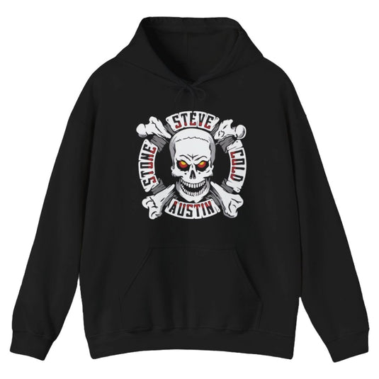 Stone Cold Steve Austin Skull Crossbones Hoody Sweatshirt by EWS | Extreme Wrestling Shirts