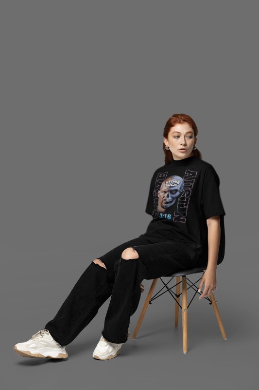 Load image into Gallery viewer, Stone Cold Steve Austin Skull Face Black T-shirt by EWS | Extreme Wrestling Shirts