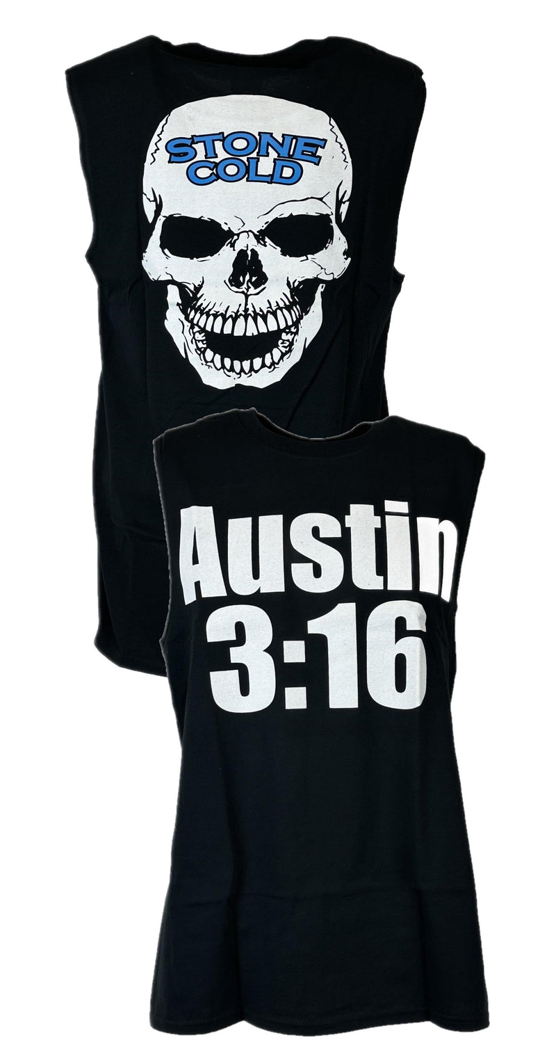 Load image into Gallery viewer, Stone Cold Steve Austin Sleeveless 3:16 White Skull Mens Black T-shirt Sports Mem, Cards & Fan Shop > Fan Apparel & Souvenirs > Wrestling by EWS | Extreme Wrestling Shirts