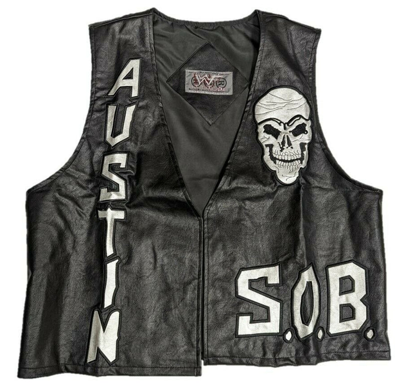 Load image into Gallery viewer, Stone Cold Steve Austin SOB 3:16 Skull Vest Black Sports Mem, Cards & Fan Shop > Fan Apparel & Souvenirs > Wrestling by EWS | Extreme Wrestling Shirts