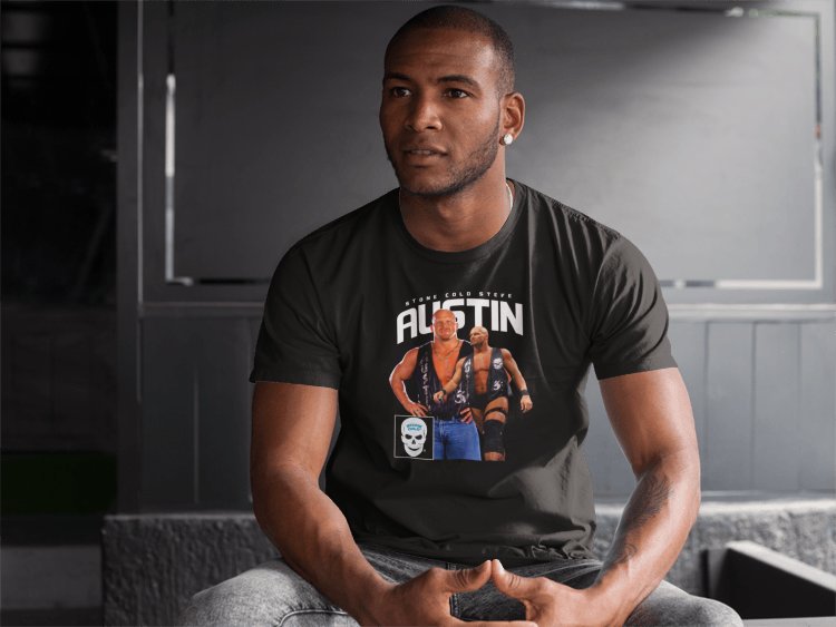 Load image into Gallery viewer, Stone Cold Steve Austin Walkout Mens Black T-shirt by EWS | Extreme Wrestling Shirts