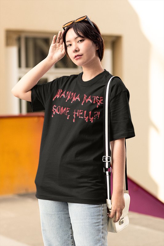 Load image into Gallery viewer, Stone Cold Steve Austin Wanna Raise Some Hell Yeah Black T-shirt by EWS | Extreme Wrestling Shirts