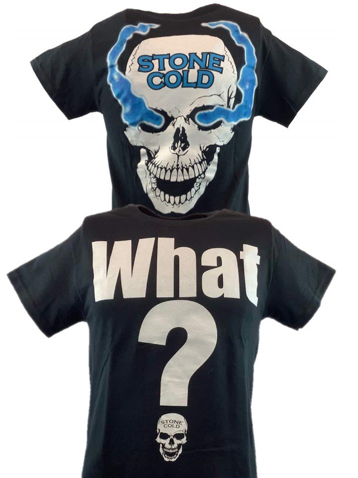Load image into Gallery viewer, Stone Cold Steve Austin What? Smoking Skull Mens T-shirt Sports Mem, Cards & Fan Shop > Fan Apparel & Souvenirs > Wrestling by Hybrid Tees | Extreme Wrestling Shirts
