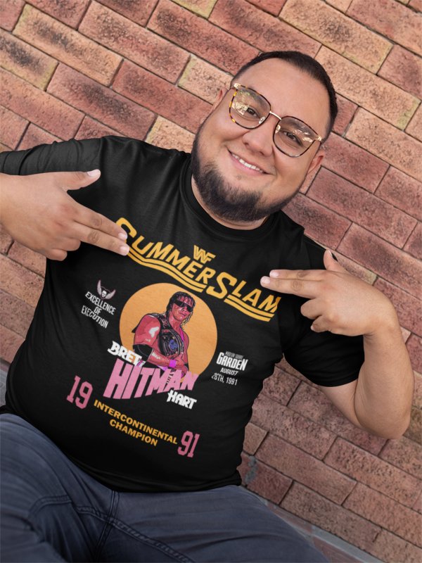 Load image into Gallery viewer, Summerslam 1991 Intercontinental Champion Bret Hart T-shirt by EWS | Extreme Wrestling Shirts