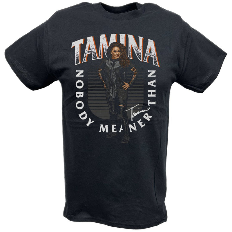 Load image into Gallery viewer, Tamina Nobody Meaner Black T-shirt by EWS | Extreme Wrestling Shirts
