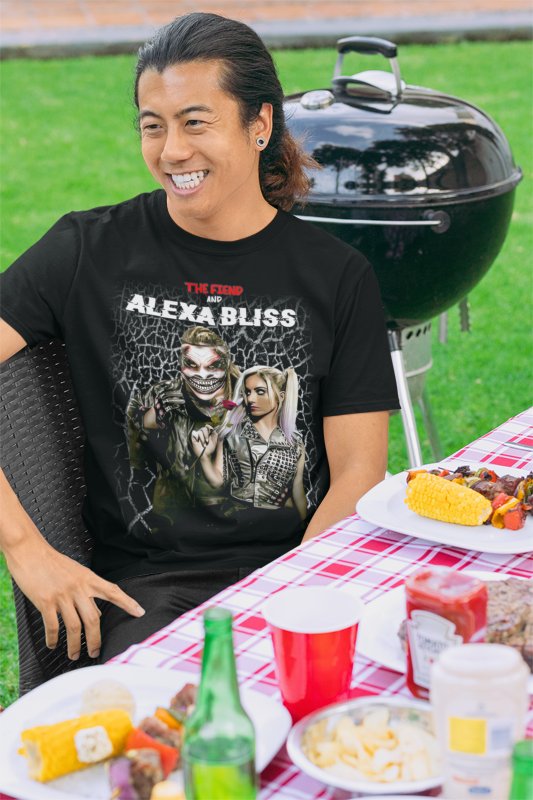 Load image into Gallery viewer, The Fiend and Alexa Bliss Bray Wyatt T-shirt by EWS | Extreme Wrestling Shirts
