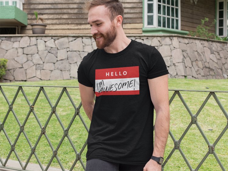 Load image into Gallery viewer, The Miz Hello I'm Awesome Be Miz Nametag Mens Black T-shirt Sports Mem, Cards & Fan Shop > Fan Apparel & Souvenirs > Wrestling by Hybrid Tees | Extreme Wrestling Shirts