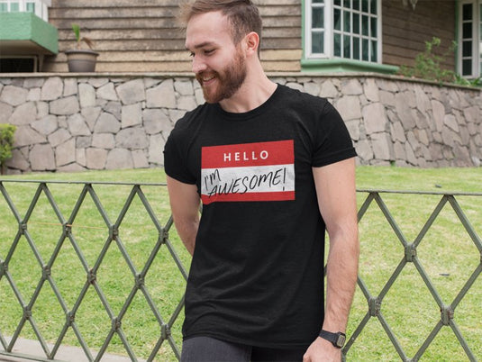 The Miz Hello I'm Awesome Be Miz Nametag Mens Black T-shirt Sports Mem, Cards & Fan Shop > Fan Apparel & Souvenirs > Wrestling by Hybrid Tees | Extreme Wrestling Shirts