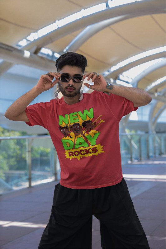 Load image into Gallery viewer, The New Day Rocks Mens Red T-shirt by WWE | Extreme Wrestling Shirts