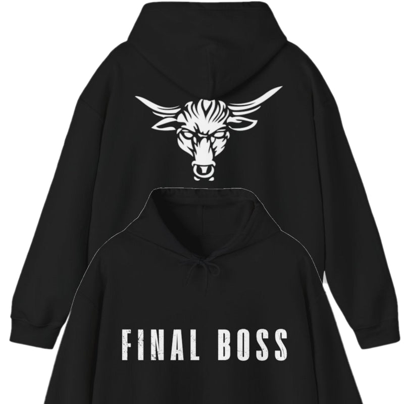 Load image into Gallery viewer, The Rock FInal Boss Brahma Bull Black Pullover Hoody by EWS | Extreme Wrestling Shirts