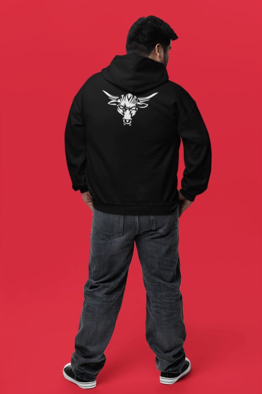 Load image into Gallery viewer, The Rock FInal Boss Brahma Bull Black Pullover Hoody by EWS | Extreme Wrestling Shirts