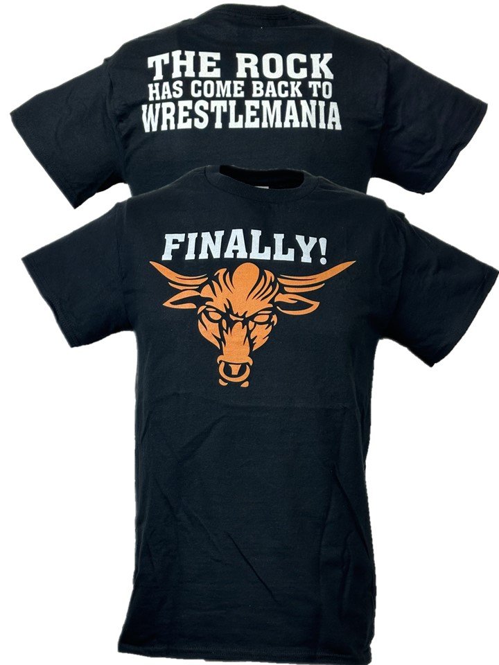 Load image into Gallery viewer, The Rock Finally Has Come Back To Wrestlemania Brahma Bull T-shirt by EWS | Extreme Wrestling Shirts