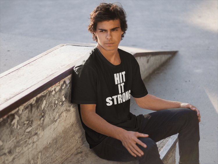 Load image into Gallery viewer, The Rock Hit It Strong Hit It Fast Mens T-shirt Sports Mem, Cards & Fan Shop > Fan Apparel & Souvenirs > Wrestling by Hybrid Tees | Extreme Wrestling Shirts