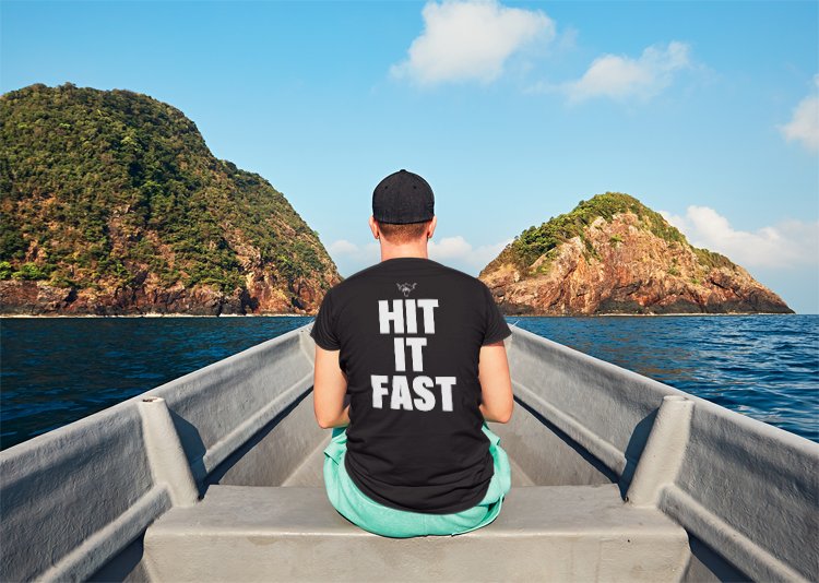 Load image into Gallery viewer, The Rock Hit It Strong Hit It Fast Mens T-shirt Sports Mem, Cards & Fan Shop > Fan Apparel & Souvenirs > Wrestling by Hybrid Tees | Extreme Wrestling Shirts