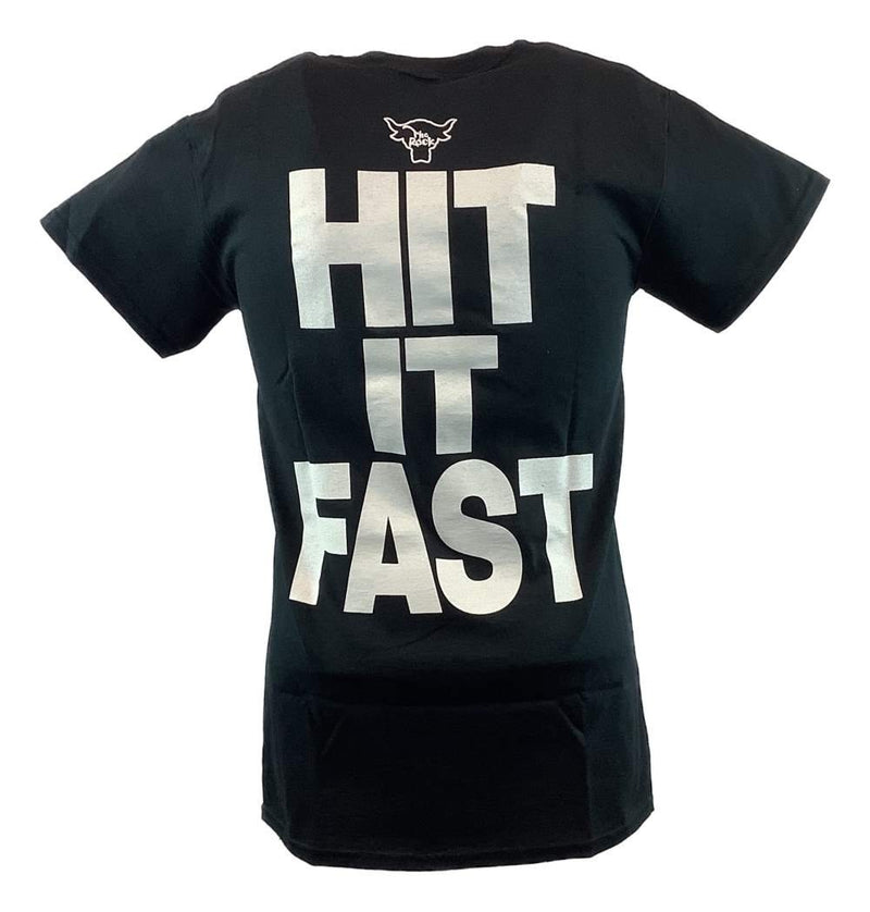 Load image into Gallery viewer, The Rock Hit It Strong Hit It Fast Mens T-shirt Sports Mem, Cards & Fan Shop > Fan Apparel & Souvenirs > Wrestling by Hybrid Tees | Extreme Wrestling Shirts