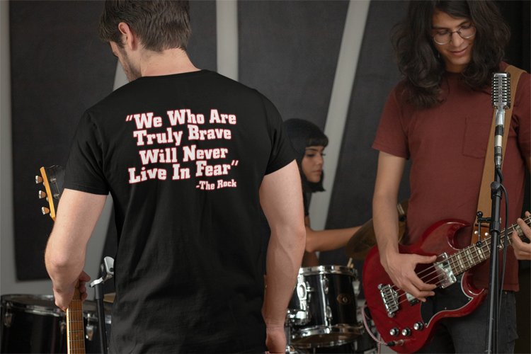 Load image into Gallery viewer, The Rock Just Bring It Never Live In Fear Tribute Mens Black T-shirt Sports Mem, Cards & Fan Shop > Fan Apparel & Souvenirs > Wrestling by Hybrid Tees | Extreme Wrestling Shirts