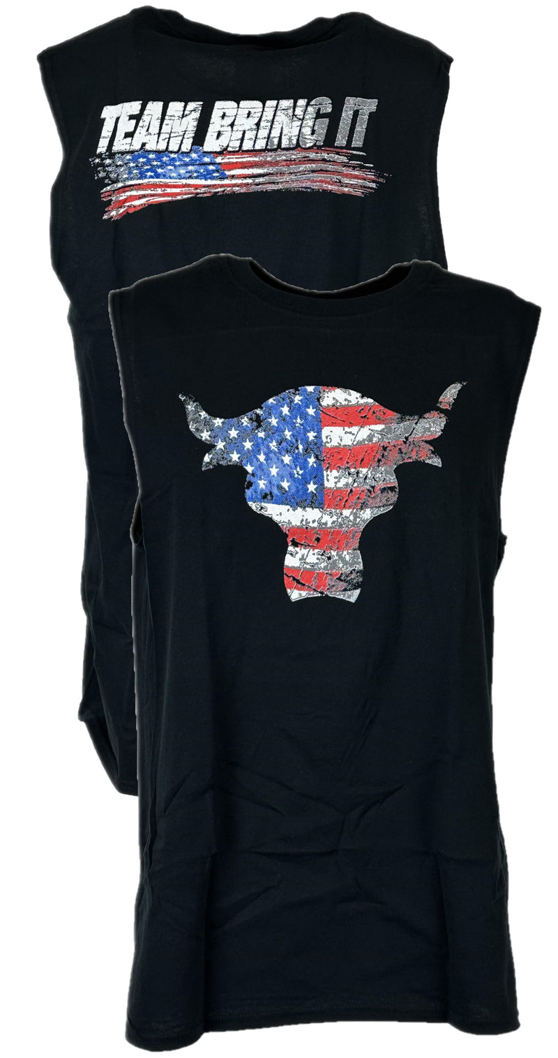 Load image into Gallery viewer, The Rock Team Bring It USA Sleeveless Muscle T-shirt Black Sports Mem, Cards & Fan Shop > Fan Apparel & Souvenirs > Wrestling by EWS | Extreme Wrestling Shirts