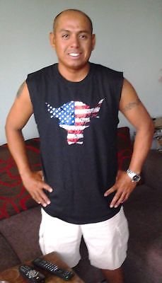 Load image into Gallery viewer, The Rock Team Bring It USA Sleeveless Muscle T-shirt Black Sports Mem, Cards & Fan Shop > Fan Apparel & Souvenirs > Wrestling by EWS | Extreme Wrestling Shirts