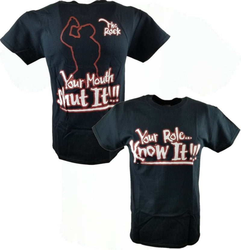 Load image into Gallery viewer, The Rock Your Role Know It Shut Your Mouth WWE Mens T-shirt by EWS | Extreme Wrestling Shirts