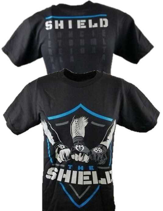 The Shield Hands In United Mens Black T-shirt Sports Mem, Cards & Fan Shop > Fan Apparel & Souvenirs > Wrestling by EWS | Extreme Wrestling Shirts