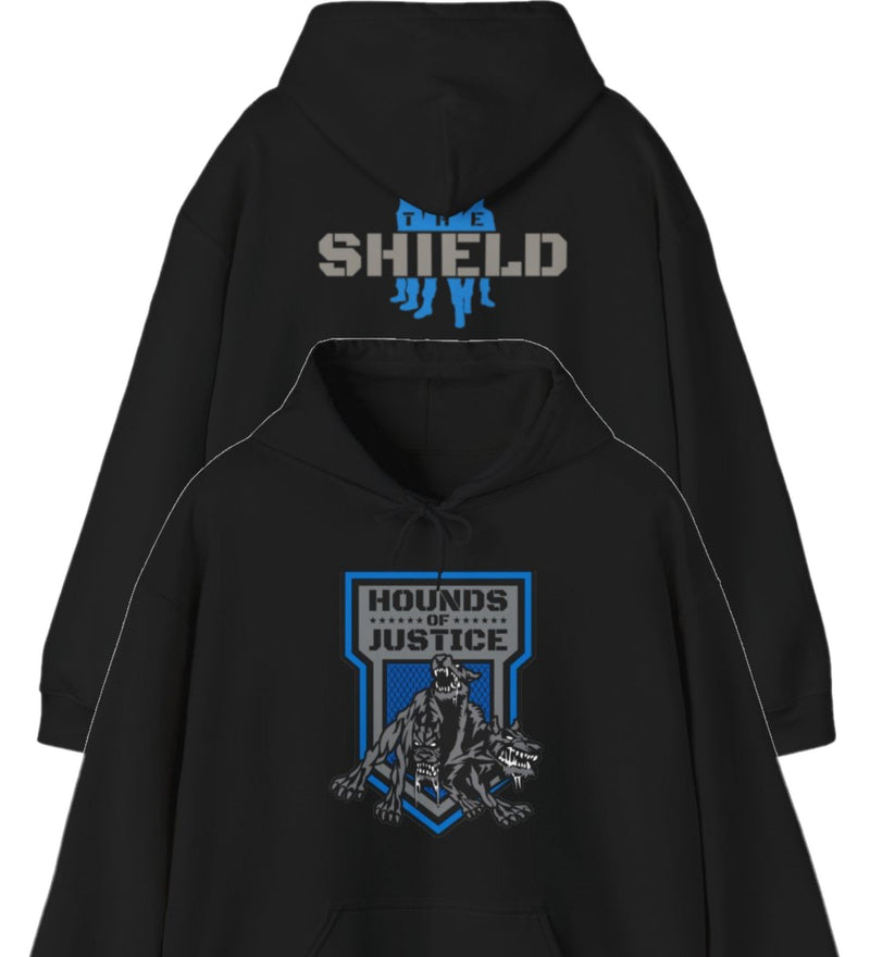 Load image into Gallery viewer, The Shield Hounds of Justice Mens Black Hoody Sweatshirt by EWS | Extreme Wrestling Shirts