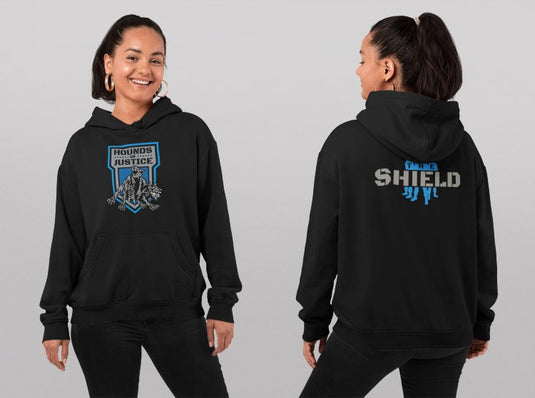 The Shield Hounds of Justice Mens Black Hoody Sweatshirt by EWS | Extreme Wrestling Shirts