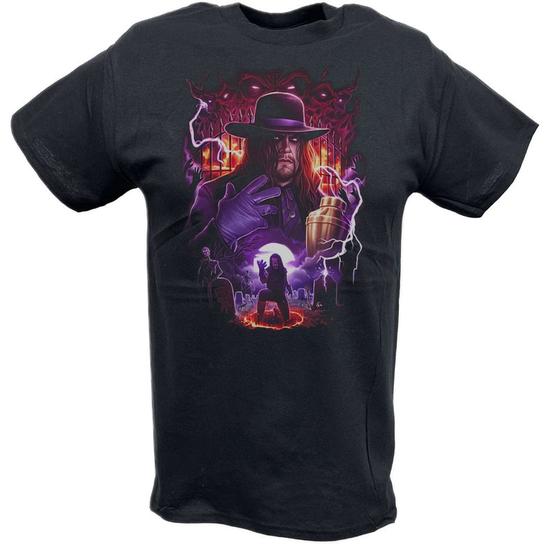 Load image into Gallery viewer, The Undertaker Hells Gate Fire Ring Black T-shirt by EWS | Extreme Wrestling Shirts