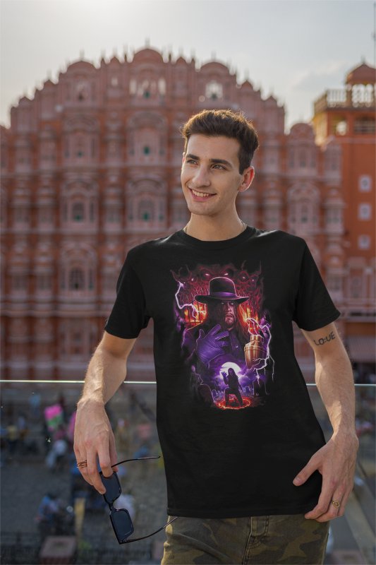 Load image into Gallery viewer, The Undertaker Hells Gate Fire Ring Black T-shirt by EWS | Extreme Wrestling Shirts