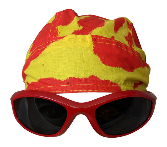 Tie Dye Bandana Skull Cap Doo Rag Sunglasses Mens Costume for Hulk Hogan Red Sports Mem, Cards & Fan Shop > Fan Apparel & Souvenirs > Wrestling by Main Event Market | Extreme Wrestling Shirts