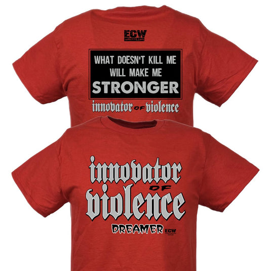 Tommy Dreamer Innovator of Violence ECW Red T-shirt by EWS | Extreme Wrestling Shirts