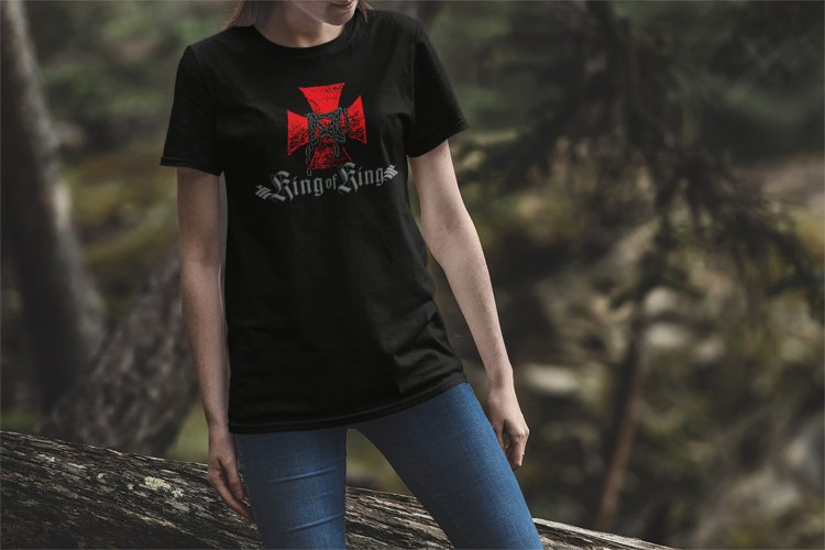 Load image into Gallery viewer, Triple H King of Kings Cross Black T-shirt by EWS | Extreme Wrestling Shirts