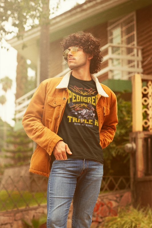 Load image into Gallery viewer, Triple H Pedigree Finishing Move Black T-shirt by EWS | Extreme Wrestling Shirts