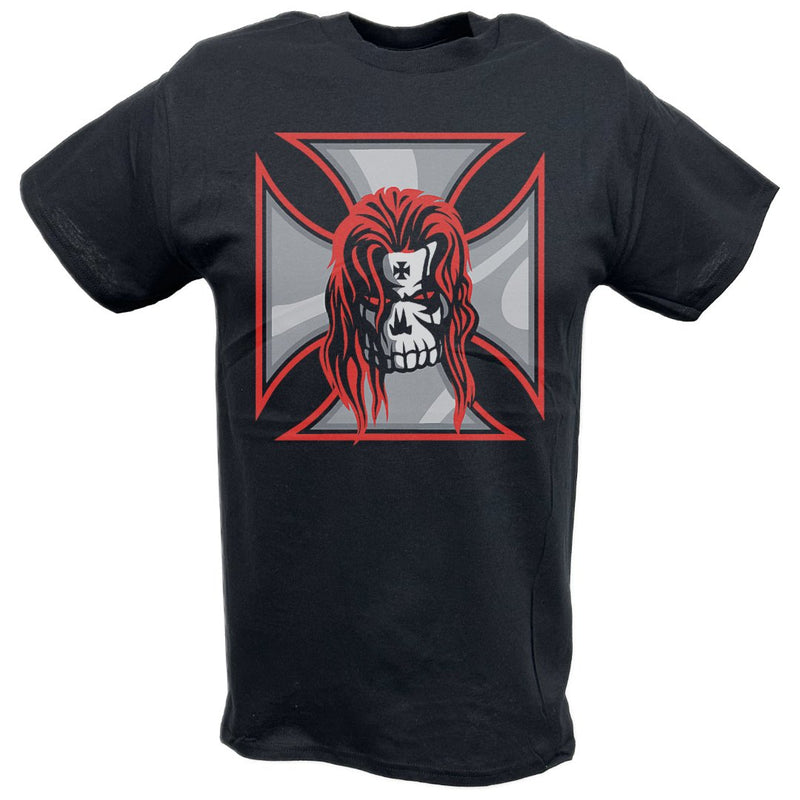 Load image into Gallery viewer, Triple H Skull Cross Logo Black T-shirt by EWS | Extreme Wrestling Shirts