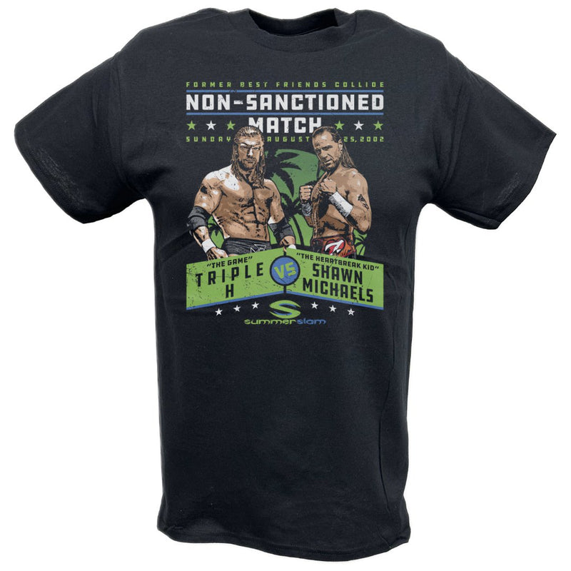 Load image into Gallery viewer, Triple H vs Shawn Michaels SummerSlam 2002 T-shirt by EWS | Extreme Wrestling Shirts