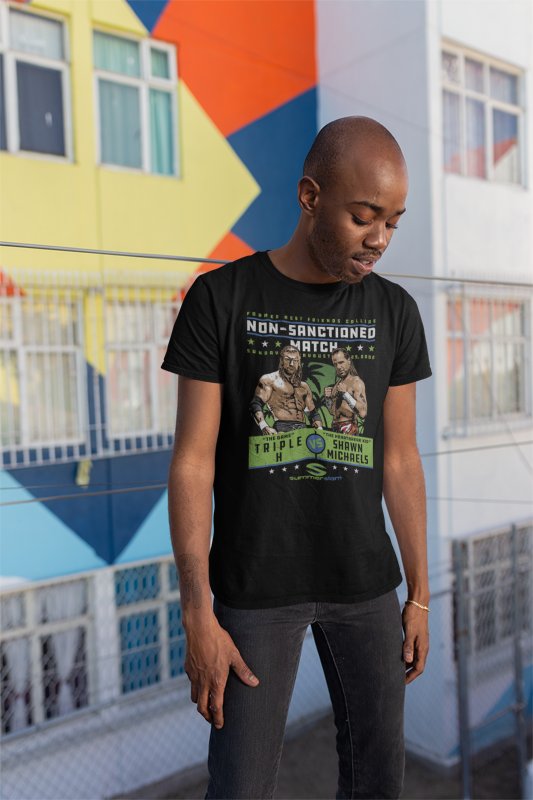 Load image into Gallery viewer, Triple H vs Shawn Michaels SummerSlam 2002 T-shirt by EWS | Extreme Wrestling Shirts