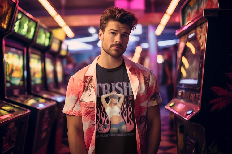 Load image into Gallery viewer, Trish Stratus Stratusfaction Guaranteed Black T-shirt by EWS | Extreme Wrestling Shirts