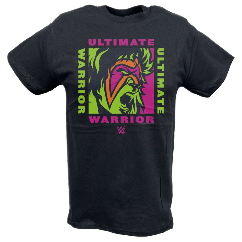Load image into Gallery viewer, Ultimate Warrior Big Face Black T-shirt by EWS | Extreme Wrestling Shirts