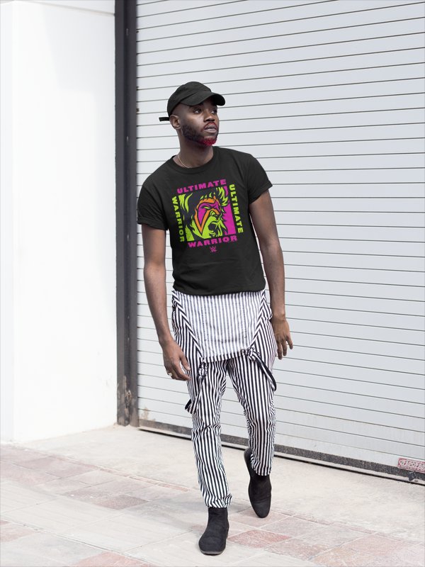 Load image into Gallery viewer, Ultimate Warrior Big Face Black T-shirt by EWS | Extreme Wrestling Shirts