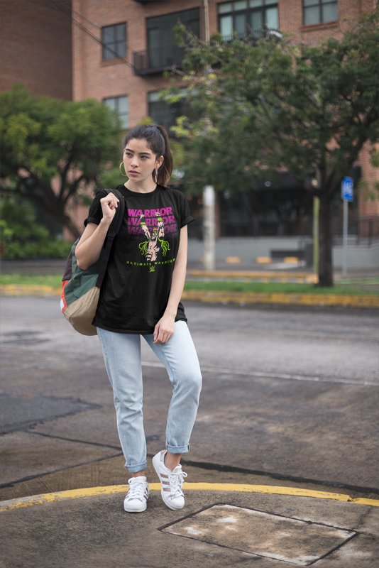 Load image into Gallery viewer, Ultimate Warrior Comic Scream Black T-shirt by EWS | Extreme Wrestling Shirts